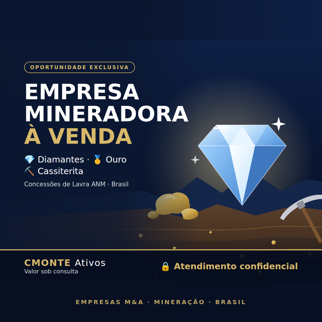 Empresa mineradora (diamantes, ouro e cassiterita)