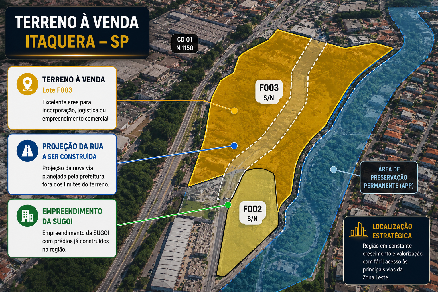 🏗️ TERRENO PARA INCORPORAÇÃO E GRANDES EMPREENDIMENTOS – AVENIDA LÍDER – ITAQUERA – SÃO PAULO/SP